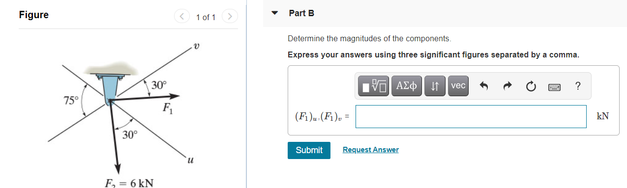 Solved Figure Part B 1 Of 1 Determine The Magnitudes Of The | Chegg.com