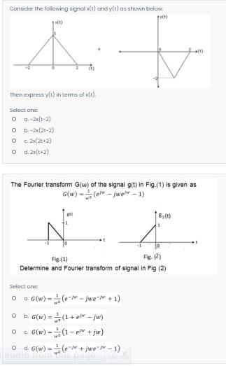 Solved Consider The Following Signal X T And Y T As Sho Chegg Com