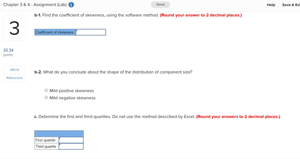 Solved Chapter 3 & 4 - Assignment (Lab) G Saved Help The | Chegg.com