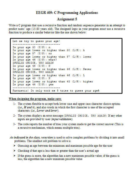 Solved Write a C program that uses a recursive function and | Chegg.com