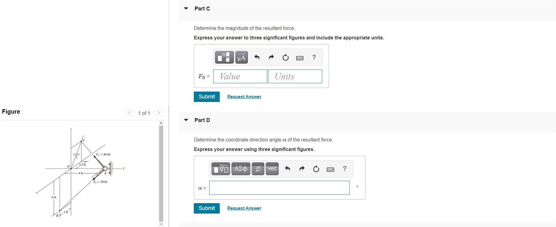 Solved Part A Express F1 in Cartesian vector form. (Figure | Chegg.com