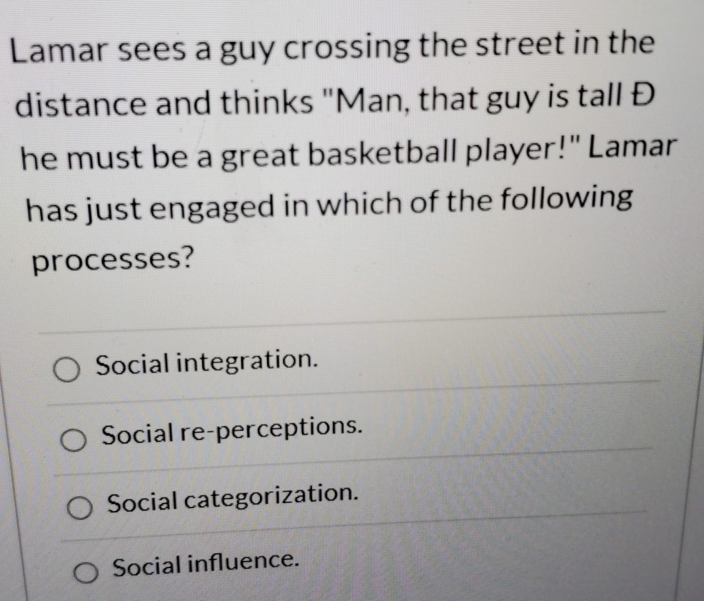 Solved Lamar Sees A Guy Crossing The Street In The Distan Chegg Com