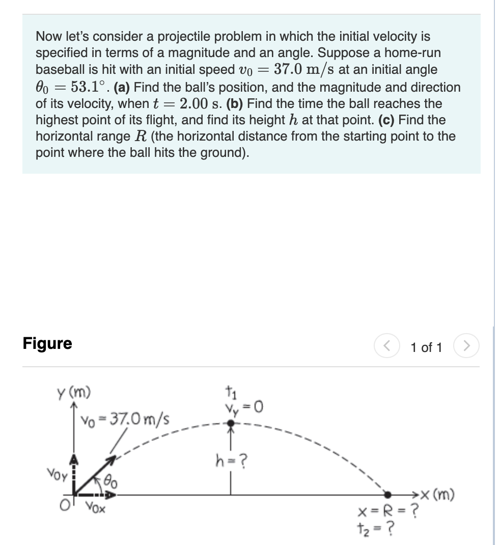 Solved Now Let's Consider A Projectile Problem In Which The | Chegg.com