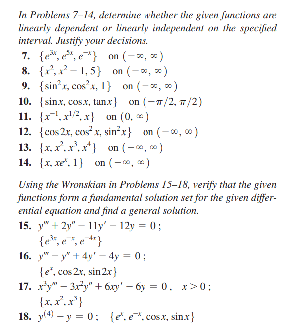Solved In Problems 7-14, determine whether the given | Chegg.com