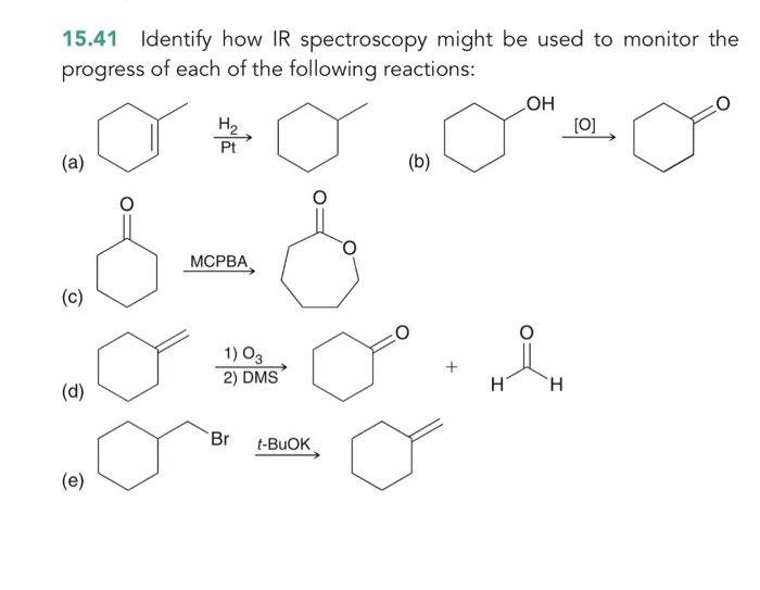 Solved Identify how IR spectroscopy might be used to monitor