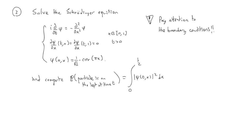 Solved 2 Solve the Schrödinger equation. 12 24= d² 0x² ot | Chegg.com