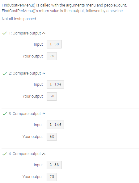 Solved I got one of the outputs in my code incorrect and | Chegg.com