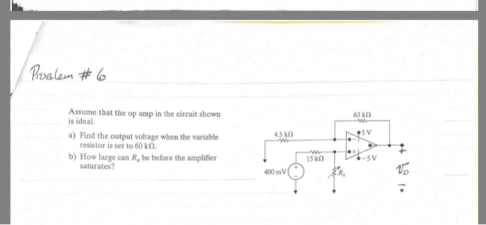 Solved Assume that the op amp in the circuit shown s ideal | Chegg.com