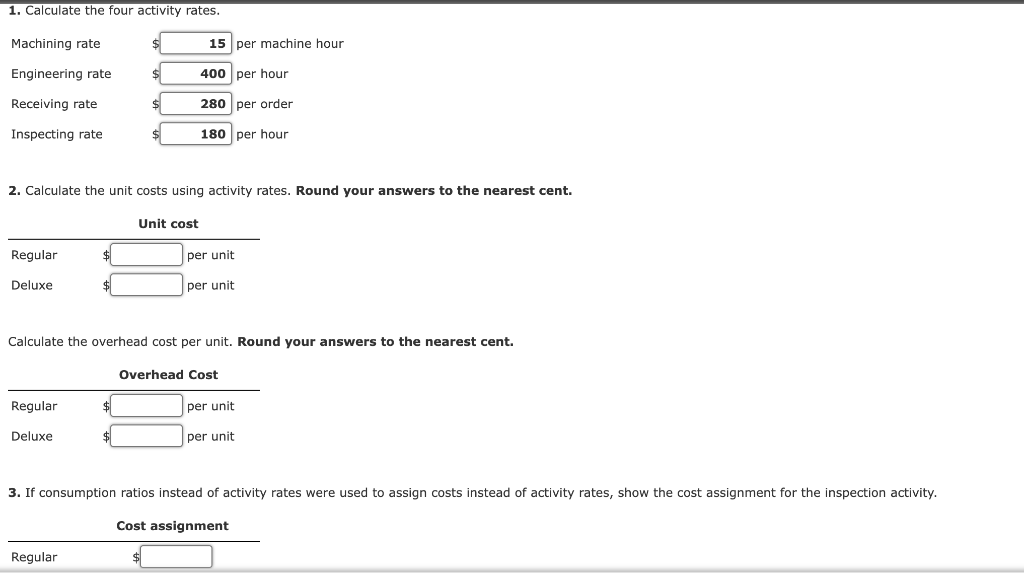 Solved activities and their drivers is given below. 1. | Chegg.com