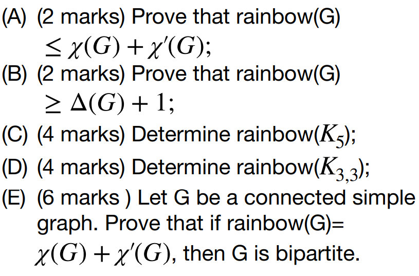 Solved Problem 5. (18 marks) Consider a new way to colour | Chegg.com