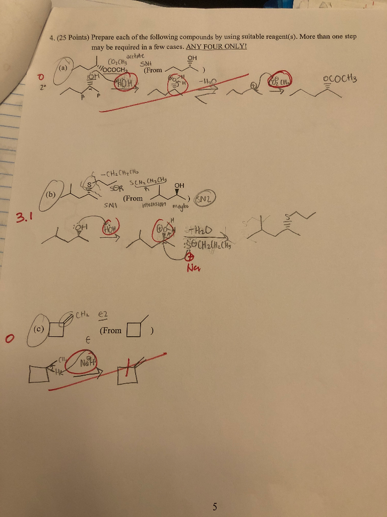 Solved 4.(25 Points) Prepare each of the following compounds | Chegg.com