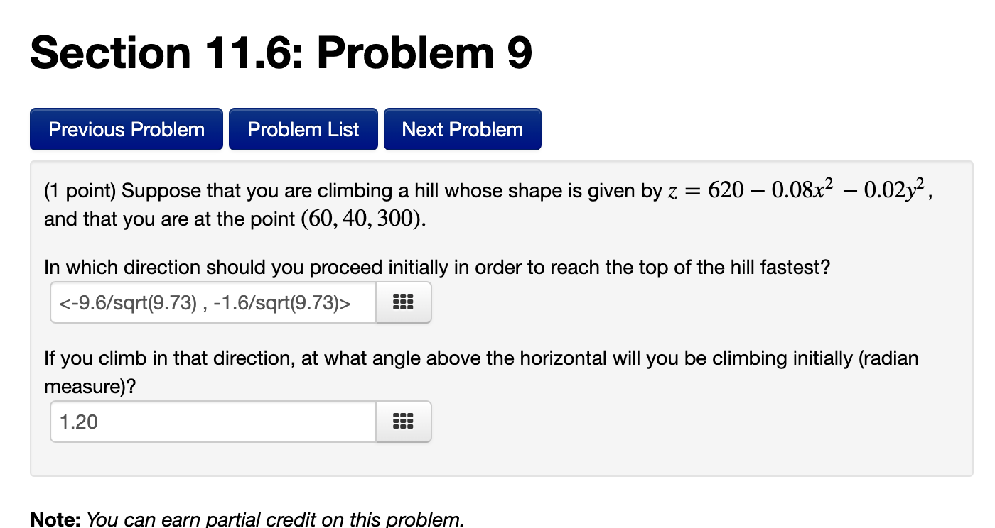 Solved Section 11.6: Problem 9 Previous Problem Problem List | Chegg.com