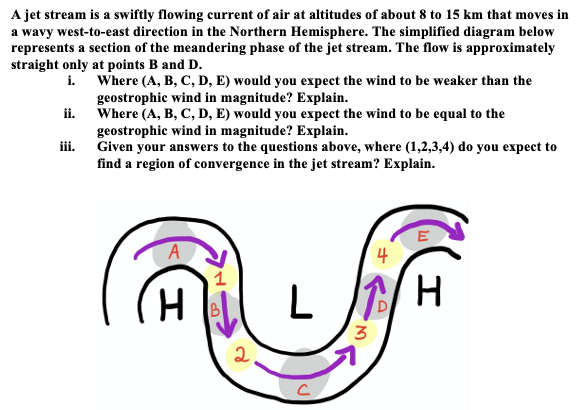 Solved A jet stream is a swiftly flowing current of air at | Chegg.com