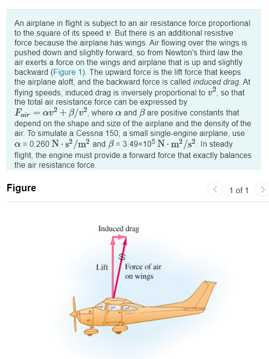 Solved Calculate the speed at which this airplane will have