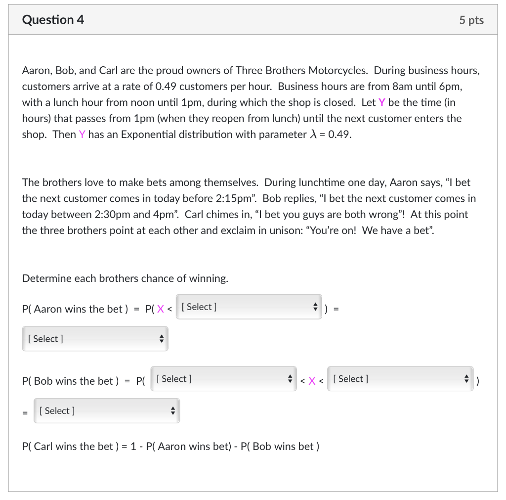 Solved Question 4 5 pts Aaron Bob and Carl are the proud Chegg