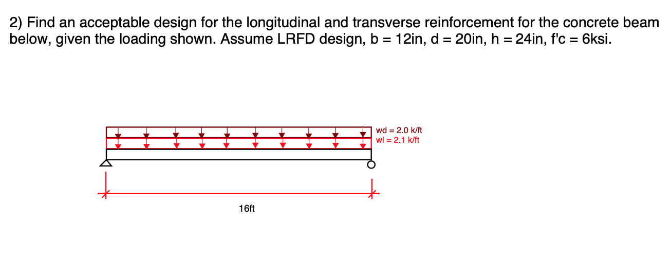Solved 2) Find an acceptable design for the longitudinal and | Chegg.com
