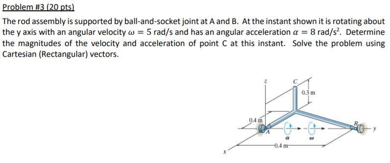 Solved Problem #3 (20 pts) The rod assembly is supported by | Chegg.com