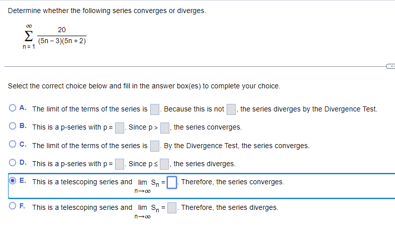 Solved Determine Whether The Following Series Converges Or | Chegg.com