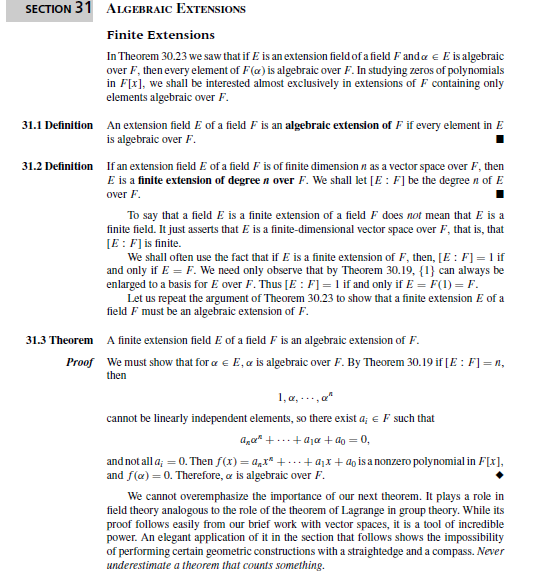 Solved Finite Extensions In Theorem 30.23 we saw that if E