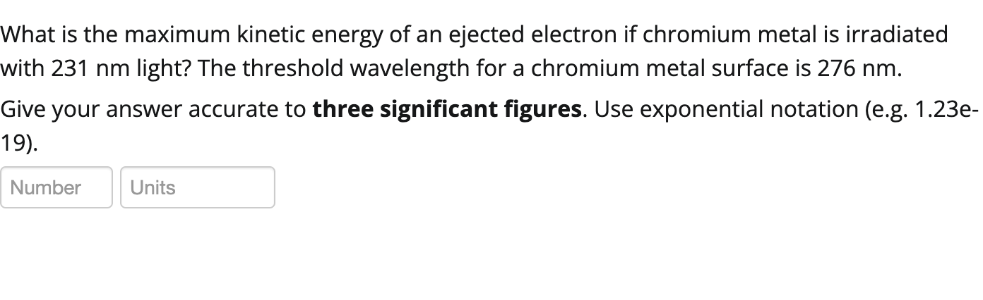 Solved What Is The Maximum Kinetic Energy Of An Ejected Chegg Com   Php9YXA4d