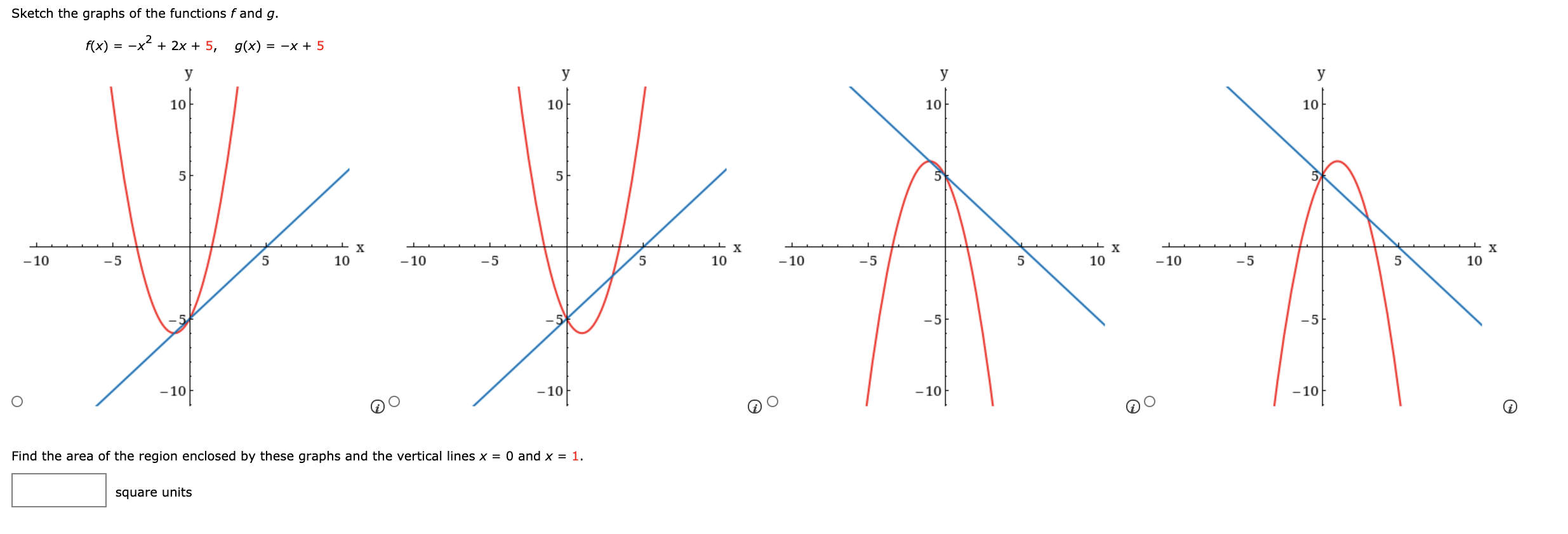 Solved Sketch the graphs of the functions f and g. f(x) = -X | Chegg.com