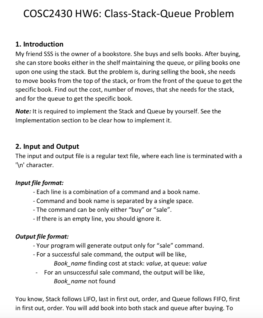 c++ queue and stack data structure please read | Chegg.com