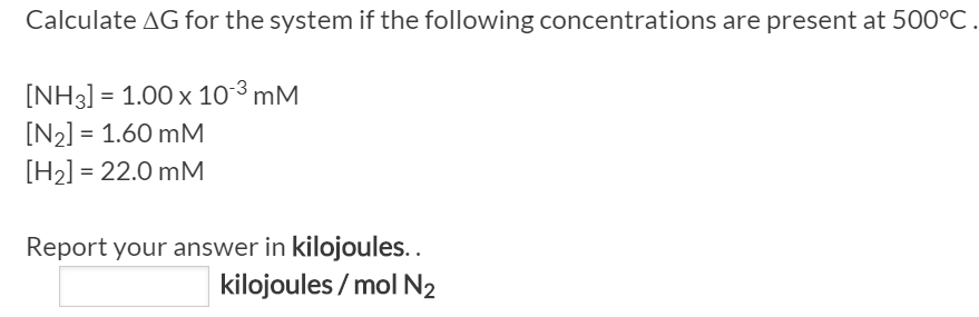 Solved For the synthesis of ammonia at 500°C, according to | Chegg.com
