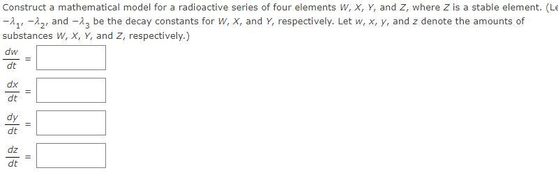 Solved Construct a mathematical model for a radioactive | Chegg.com