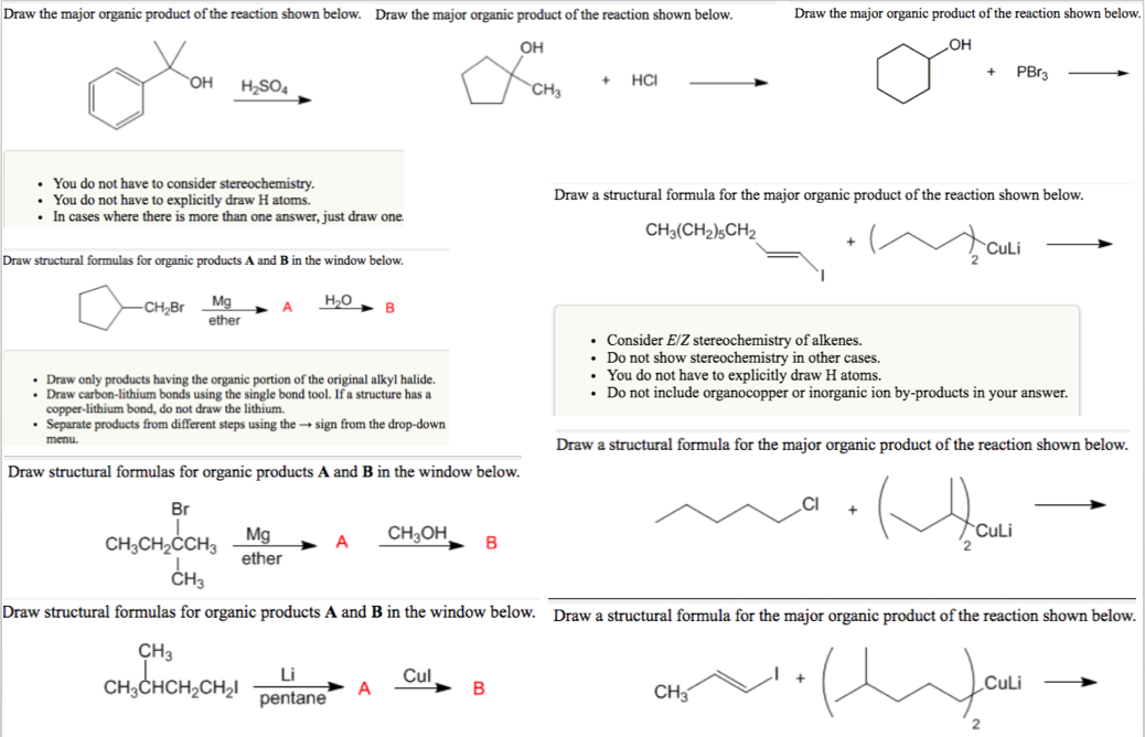 Solved Draw the major organic product of the reaction shown