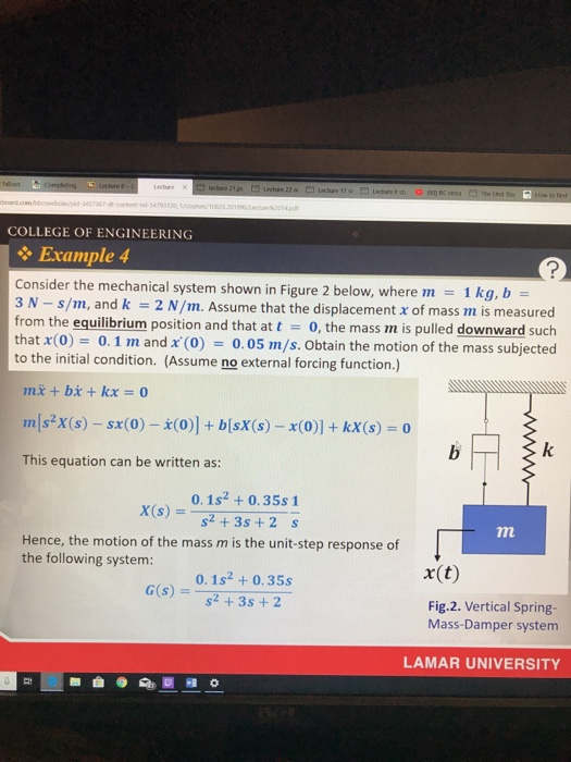 Solved COLLEGE OF ENGINEERING Example 4 Consider the | Chegg.com