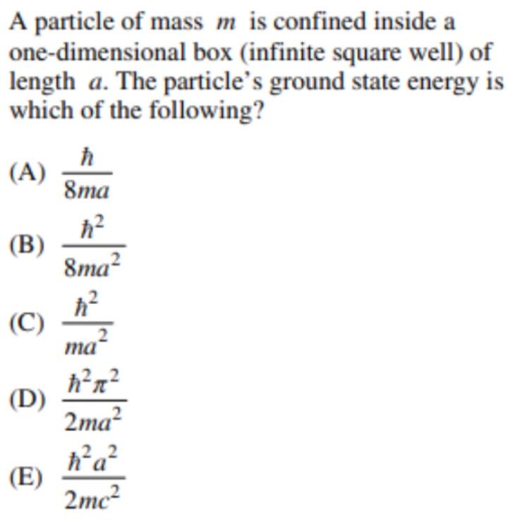 Solved A Particle Of Mass M Is Confined Inside A | Chegg.com