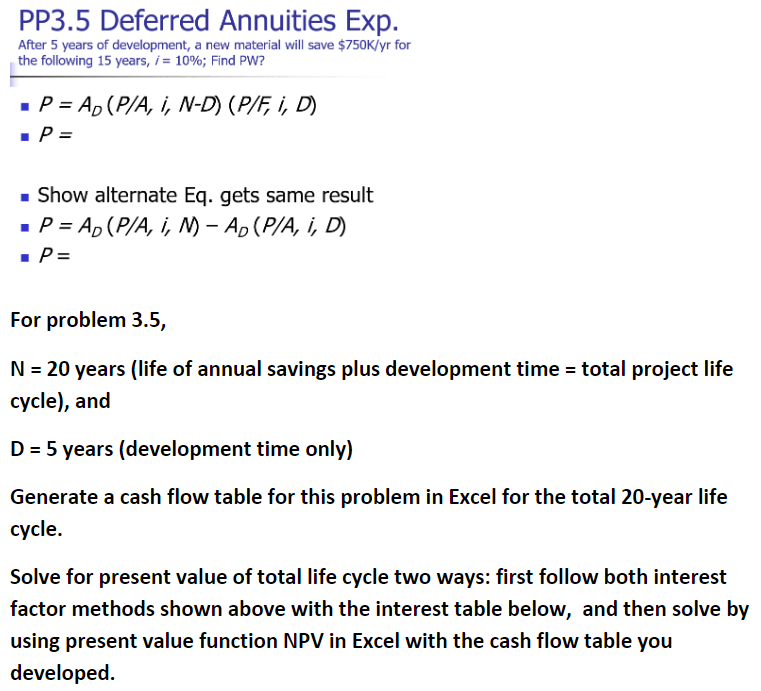 PP3.5 Deferred Annuities Exp. After 5 years of | Chegg.com