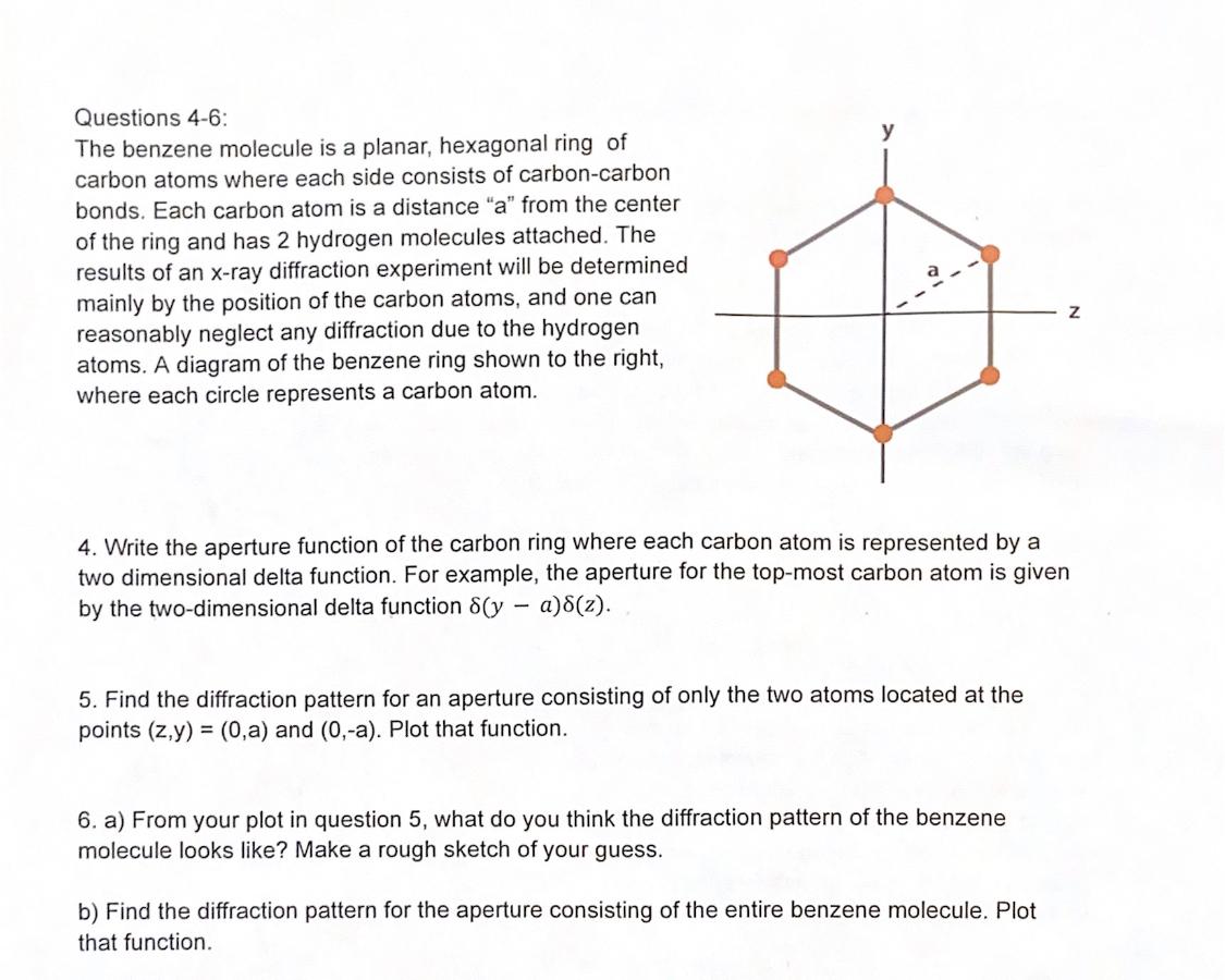 Solved Questions 4-6: The benzene molecule is a planar, | Chegg.com