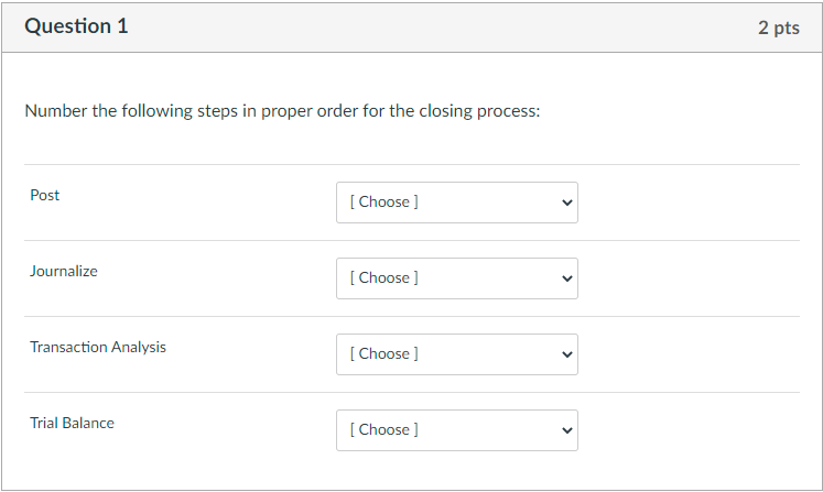 Solved Question 1 2 pts Number the following steps in proper | Chegg.com