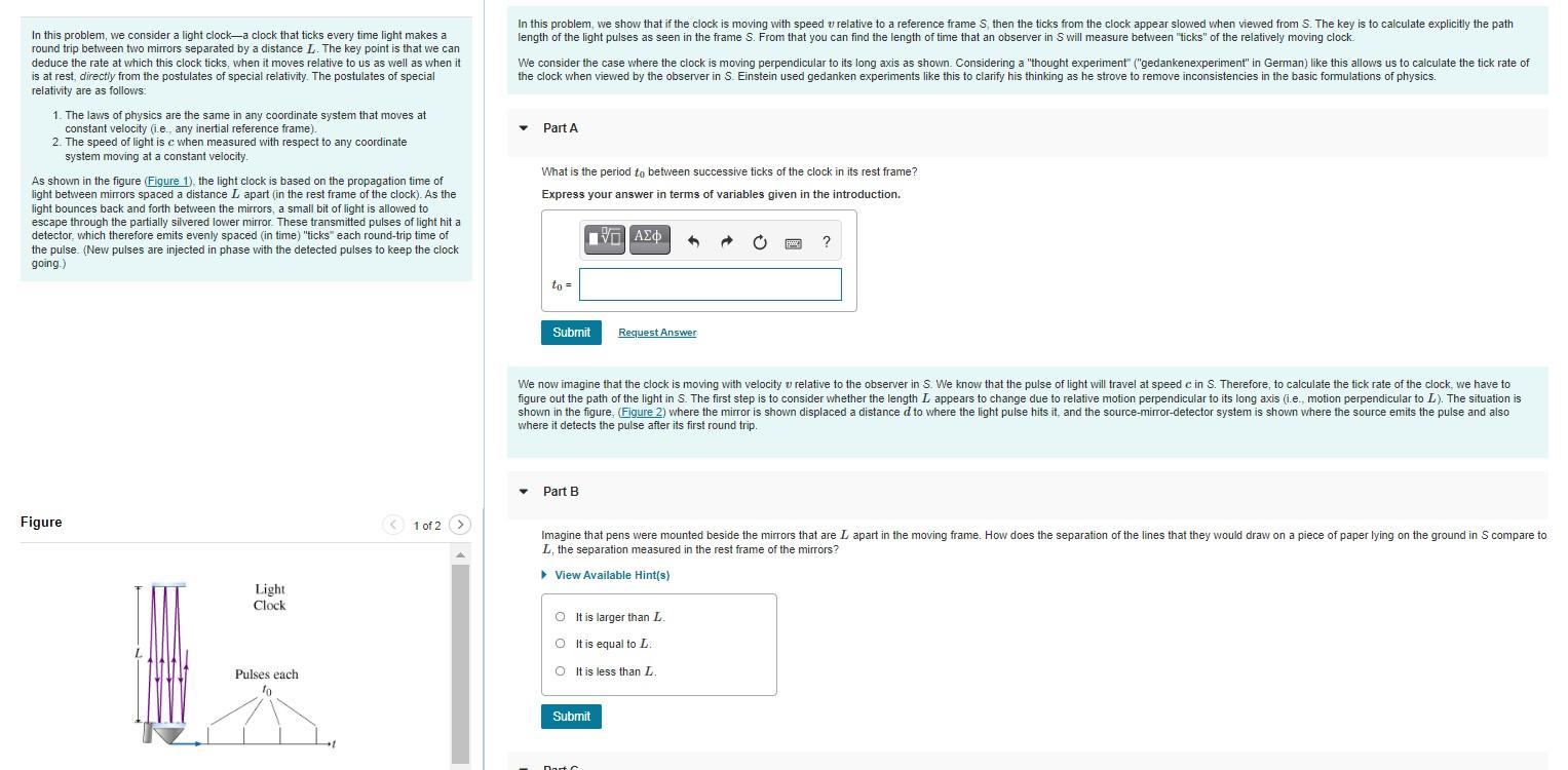 Solved In this problem, we show that if the clock is moving