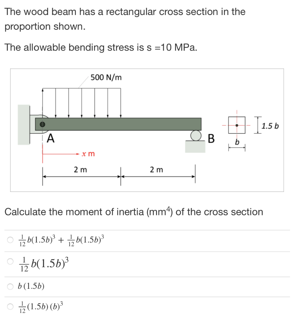 Solved The Wood Beam Has A Rectangular Cross Section In The