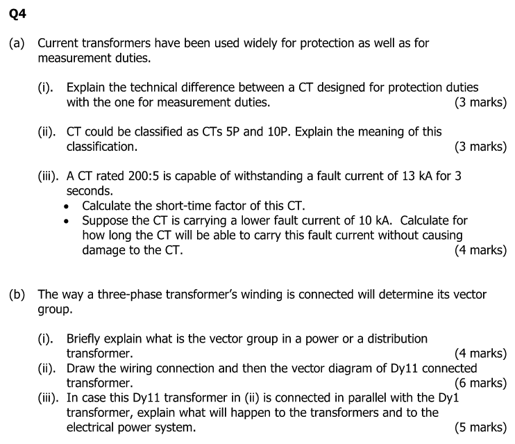 Solved Q4 (a) Current transformers have been used widely for | Chegg.com