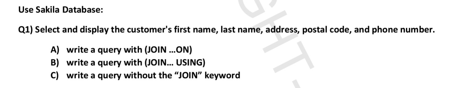 Solved Hi there, please answer this question in mySQL | Chegg.com