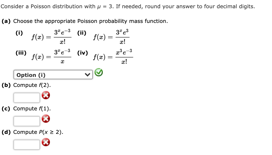 Solved Consider A Poisson Distribution With U 3 If Nee Chegg Com