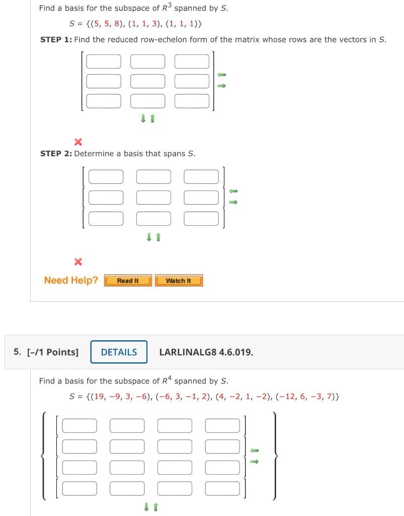 Solved Find A Basis For The Subspace Of R3 Spanned By S