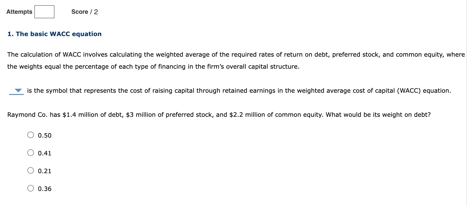 Solved The calculation of WACC involves calculating the | Chegg.com