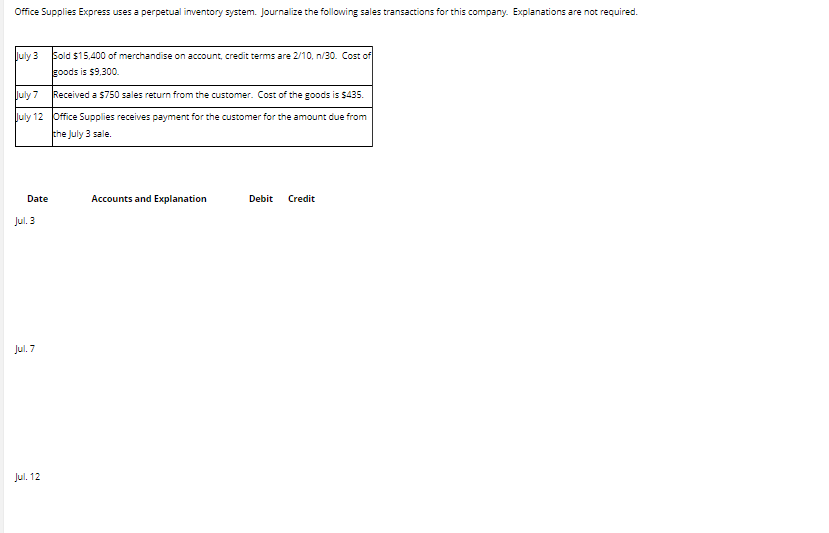Solved Office Supplies Express uses a perpetual inventory