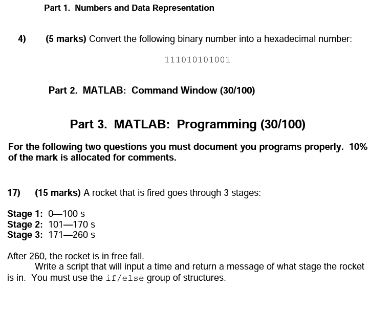 Solved Part 1. Numbers and Data Representation 4) (5 marks) | Chegg.com