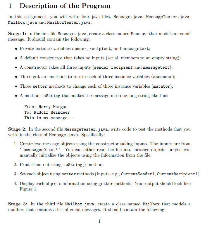 Solved 1 Description of the Program In this assignment, you | Chegg.com