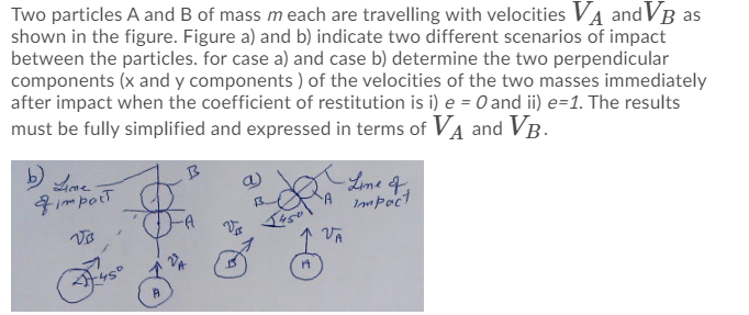 Solved Two Particles A And B Of Mass M Each Are Travelling | Chegg.com