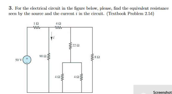 Solved 3. For the electrical circuit in the figure below, | Chegg.com