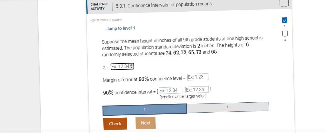 Solved CHALLENGE 5.3.1: Confidence intervals for population | Chegg.com