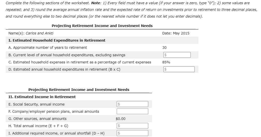 Solved 6. Projecting retirement income and the investment | Chegg.com