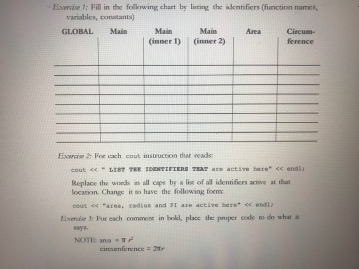 Solved Exercise 1,2,3,4,5 c++ | Chegg.com