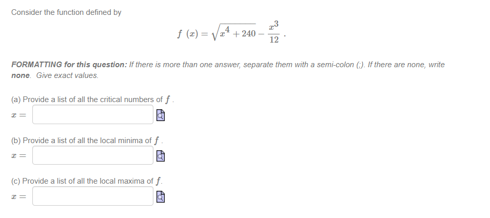 Solved Consider the function defined by 23 f (x) = V 24 +240 | Chegg.com